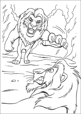 Fighting With Scar  Coloring page