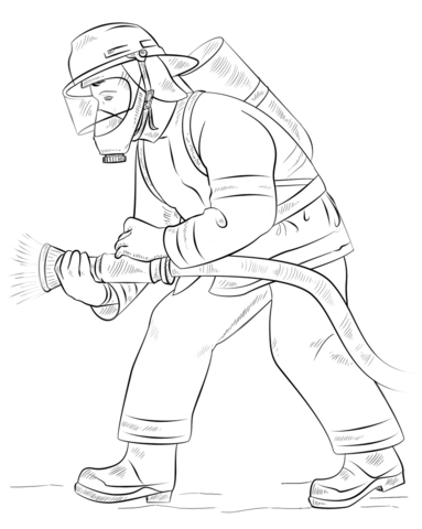 Fireman Coloring page