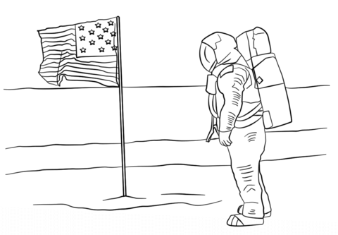 First Man on the Moon Coloring page