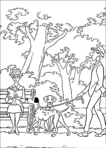 Pongo And Perdita meeting Coloring page