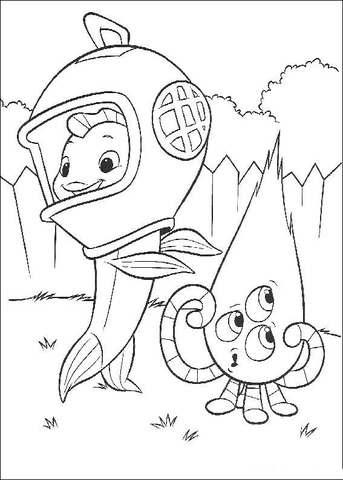 Fish Out Of The Water And Melvin Coloring page