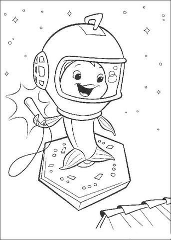 Fish Out Of The Water in the cosmos Coloring page