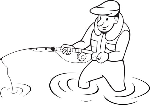 Fisherman Coloring page