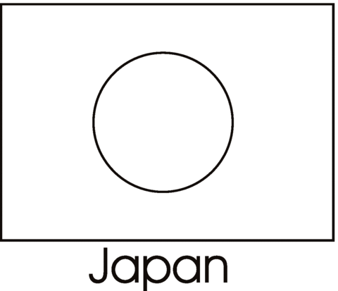 Japan Flag  Coloring page