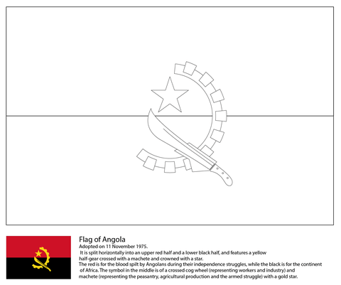 Flag of Angola Coloring page