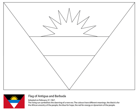 Flag of Antigua and Barbuda Coloring page