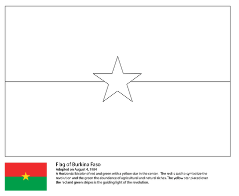 Flag of Burkina Faso Coloring page