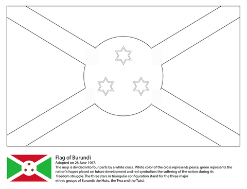 Flag of Burundi Coloring page