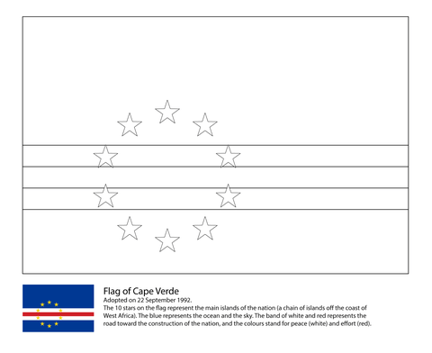 Flag of Cape Verde Coloring page