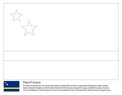 Flag of CuraГ§ao Coloring page