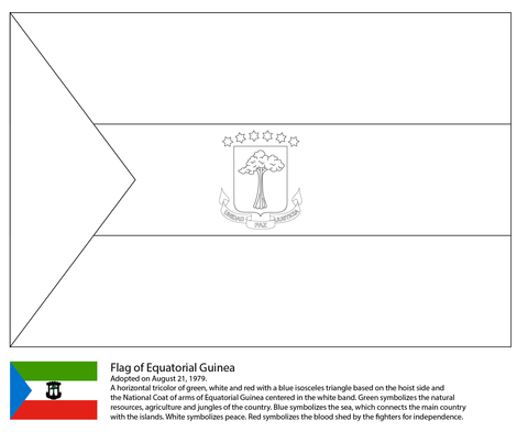 Flag of Equatorial Guinea Coloring page