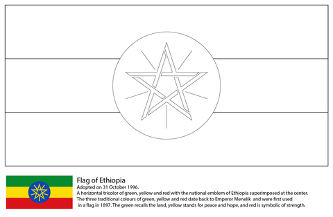 Flag of Ethiopia Coloring page