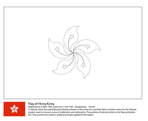 Flag of Hong Kong Coloring page