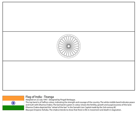 Flag of India Coloring page