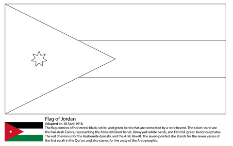 Flag of Jordan Coloring page