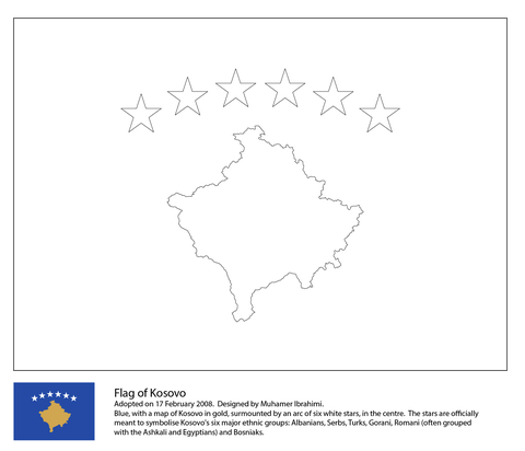 Flag of Kosovo Coloring page