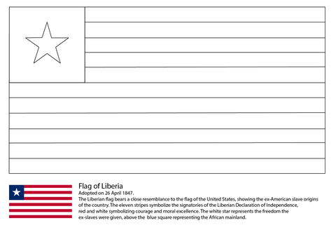 Flag of Liberia Coloring page