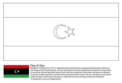 Flag of Libya Coloring page