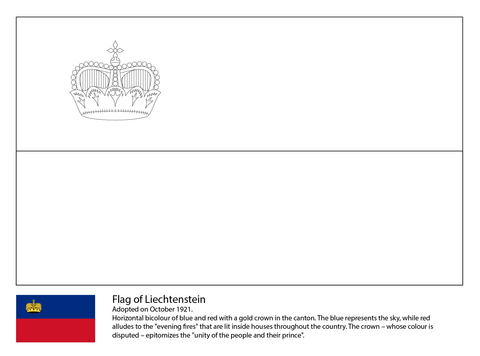 Flag of Liechtenstein Coloring page