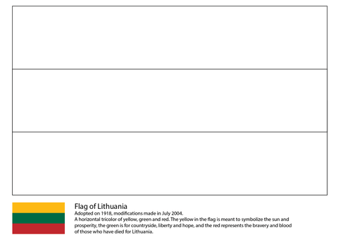 Flag of Lithuania Coloring page