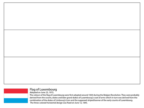 Flag of Luxembourg Coloring page