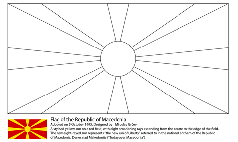 Flag of Macedonia Coloring page