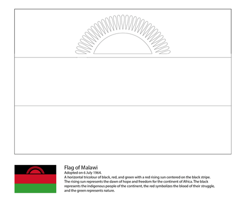 Flag of Malawi Coloring page