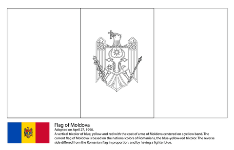 Flag of Moldova Coloring page