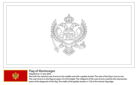 Flag of Montenegro Coloring page