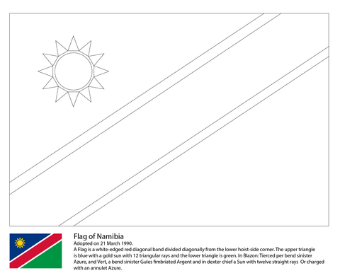 Flag of Namibia Coloring page