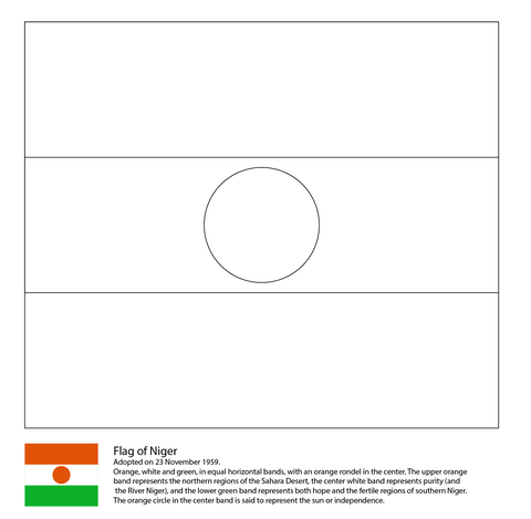 Flag of Niger Coloring page