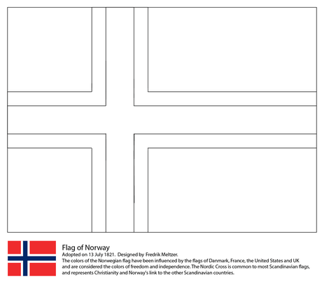 Flag of Norway Coloring page