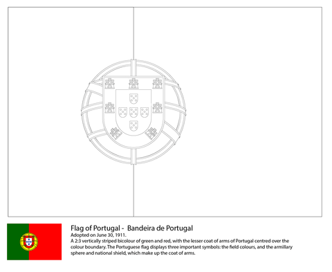 Flag of Portugal Coloring page