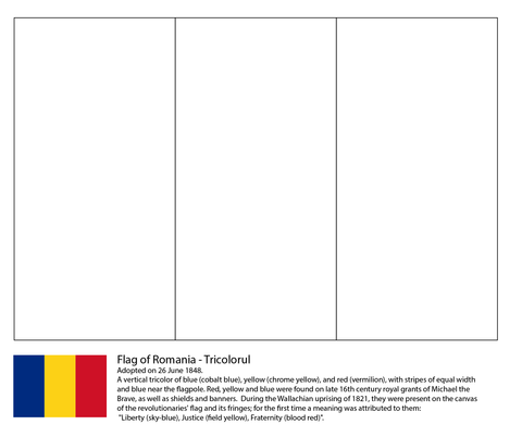 Flag of Romania Coloring page