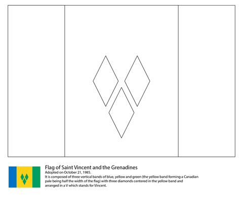 Flag of Saint Vincent and The Grenadines Coloring page