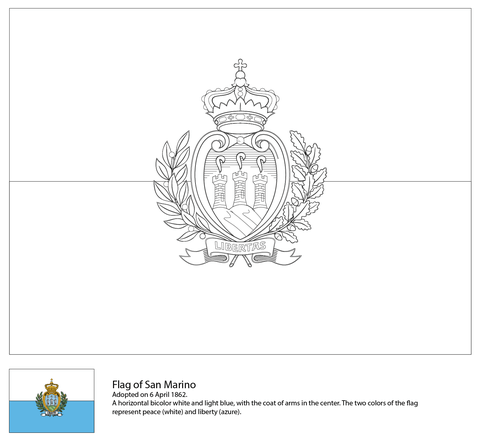 Flag of San Marino Coloring page