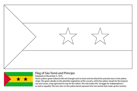 Flag of SГЈo TomГ© and PrГ­ncipe Coloring page