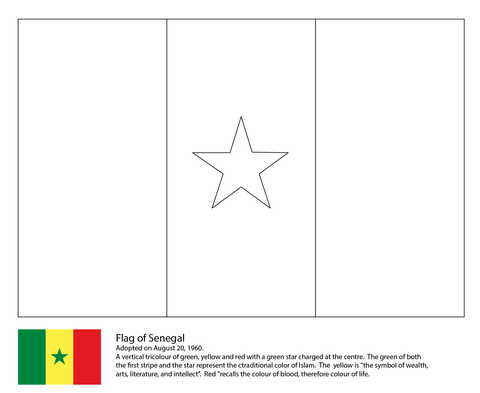 Flag of Senegal Coloring page