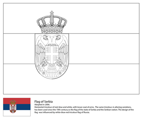 Flag of Serbia Coloring page