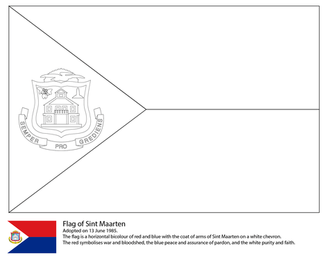 Flag of Saint Maarten Coloring page