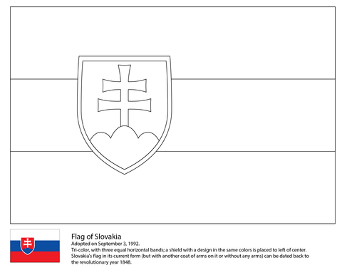 Flag of Slovakia Coloring page