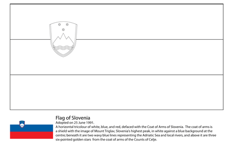 Flag of Slovenia Coloring page