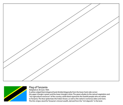 Flag of Tanzania Coloring page