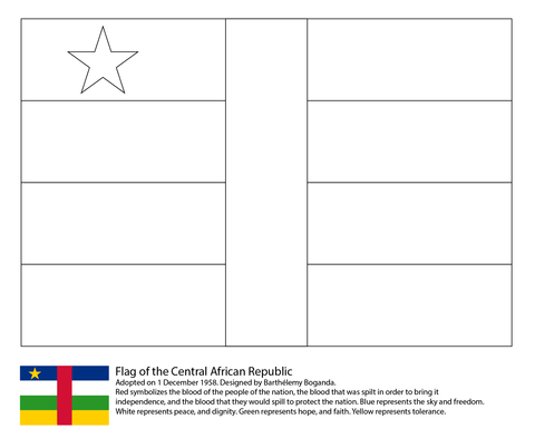 Flag of The Central African Republic Coloring page