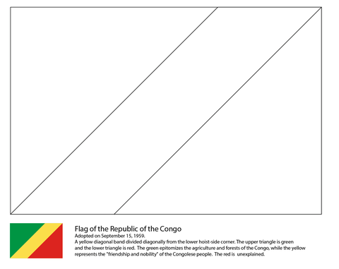 Flag of The Republic of The Congo Coloring page