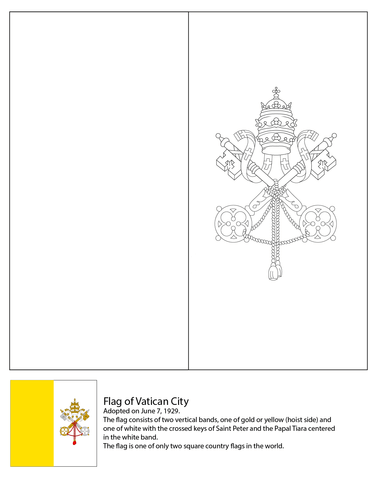 Flag of The Vatican City Coloring page