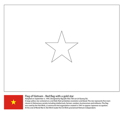 Flag of Vietnam Coloring page