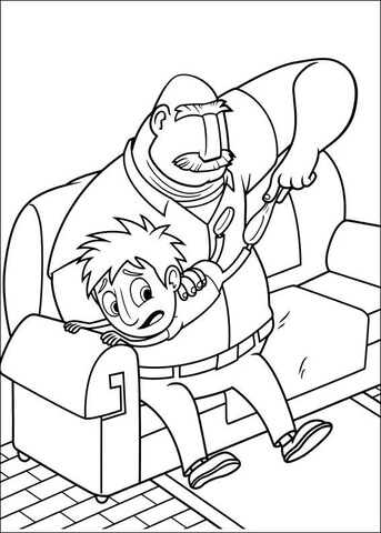 Flint With Dad  Coloring page