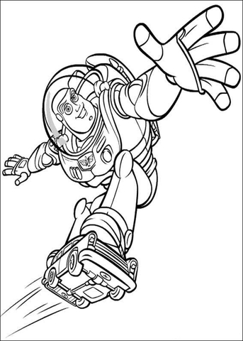 Flying Buzz Lightyear  Coloring page