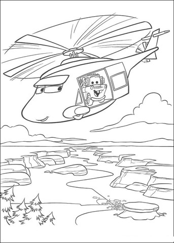 Helicopter Coloring page